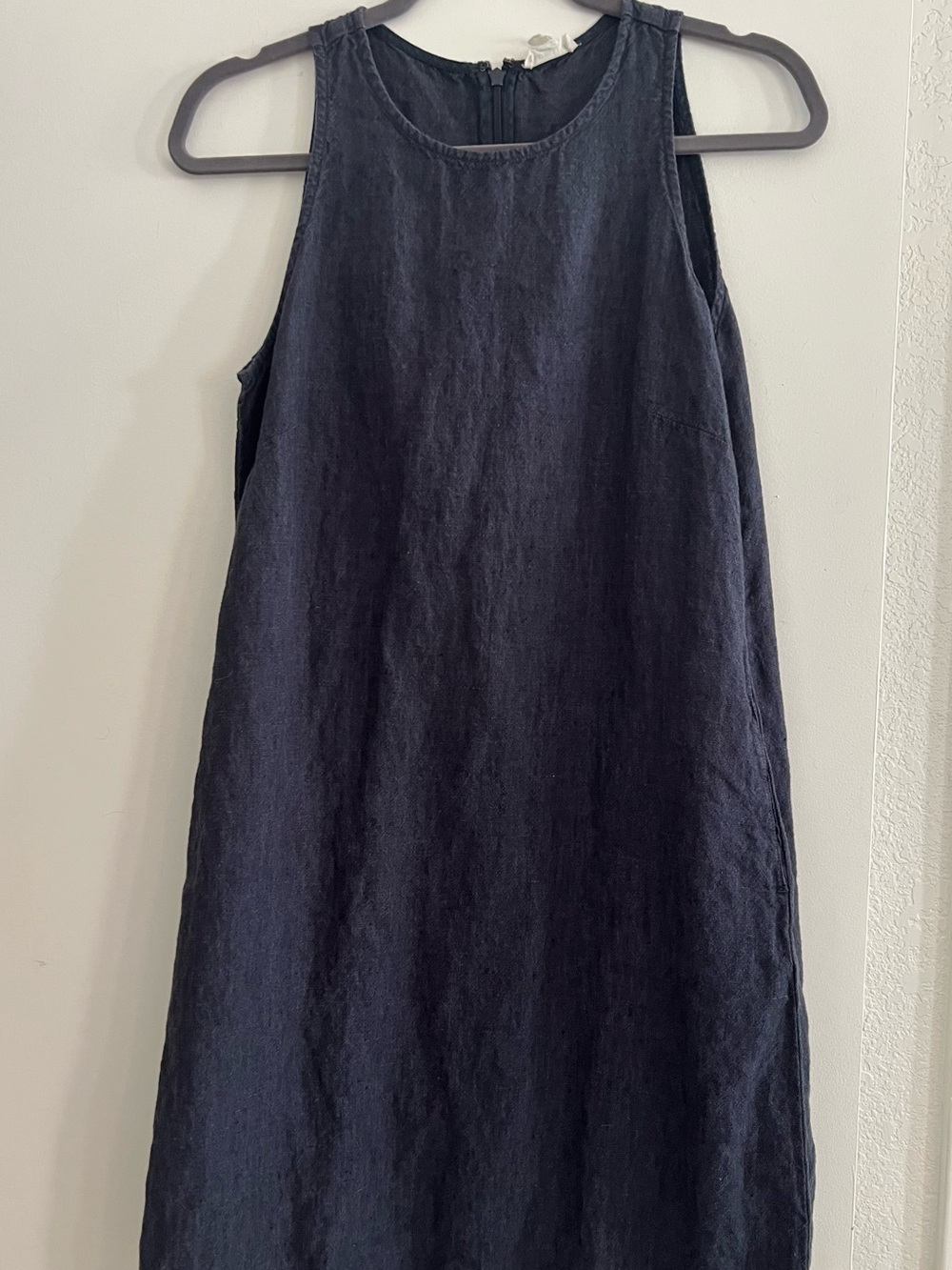 Women’s Navy Linen A-Line Dress